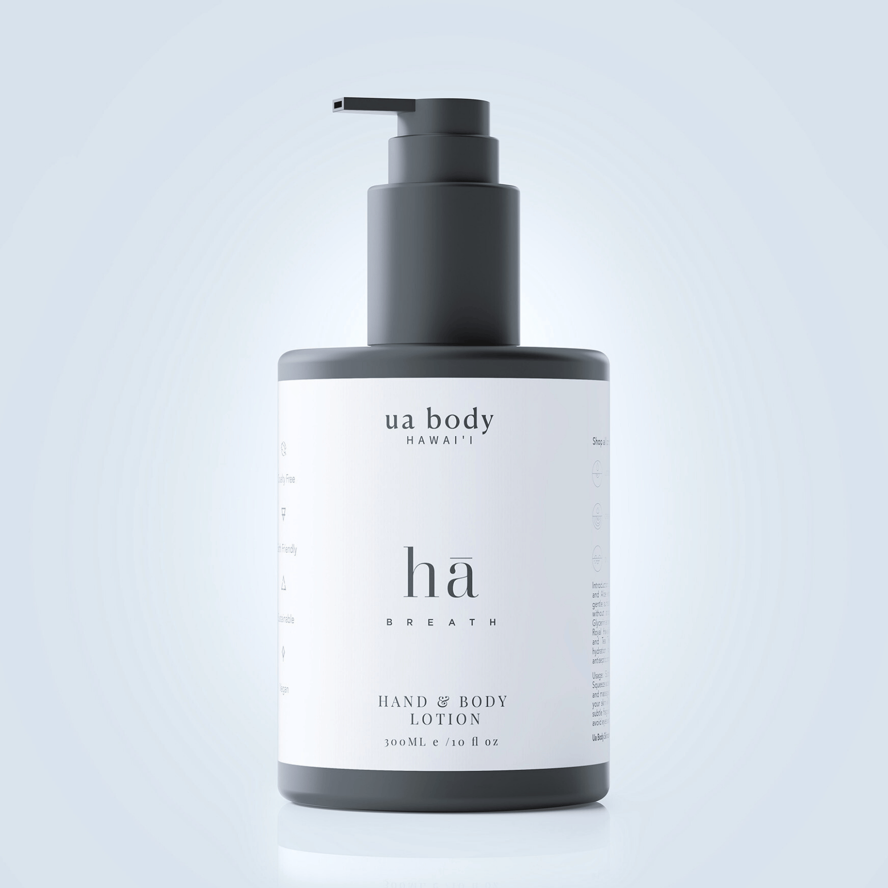 Hā Lotion in front of blue background