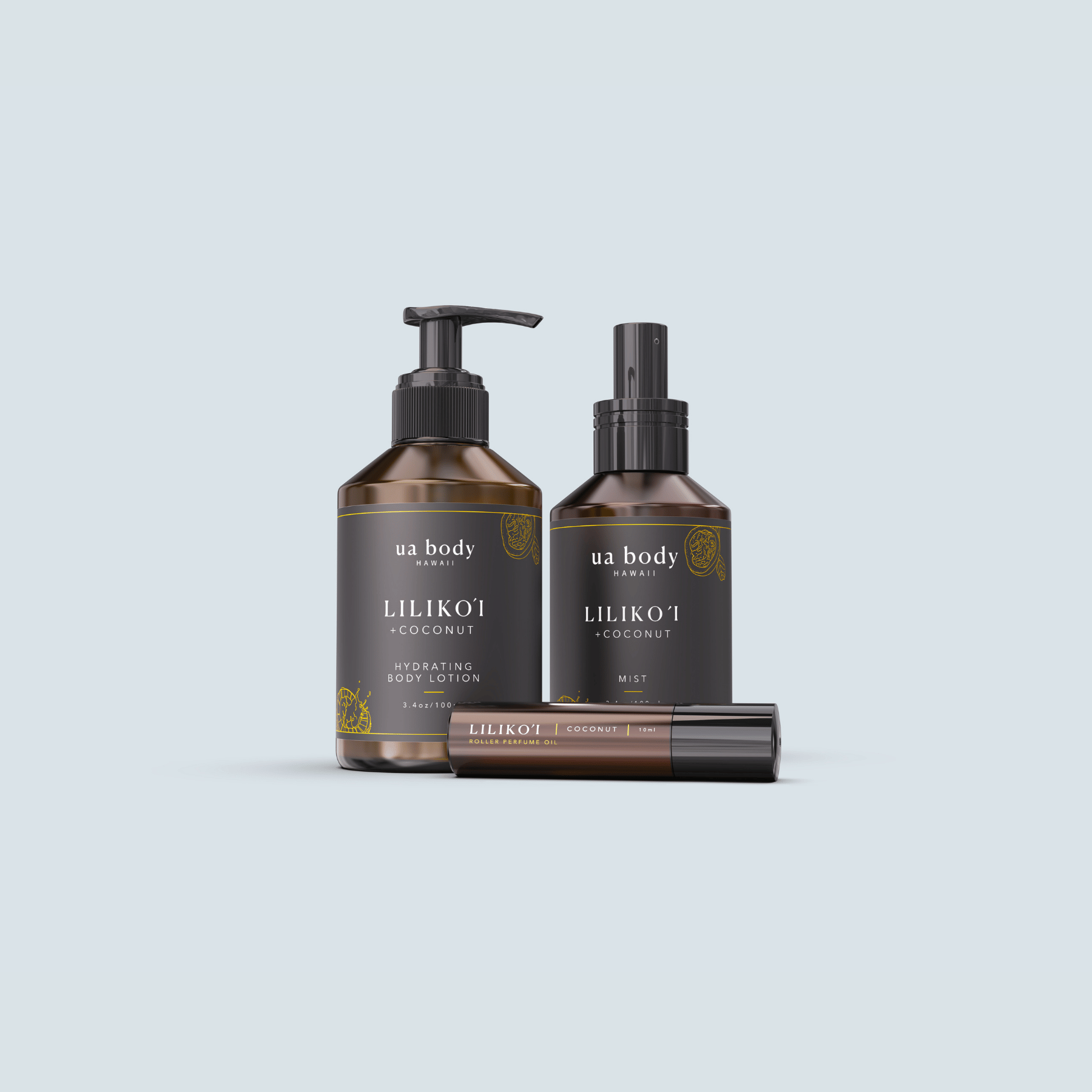 Island Coconut Glow Set in front of blue background